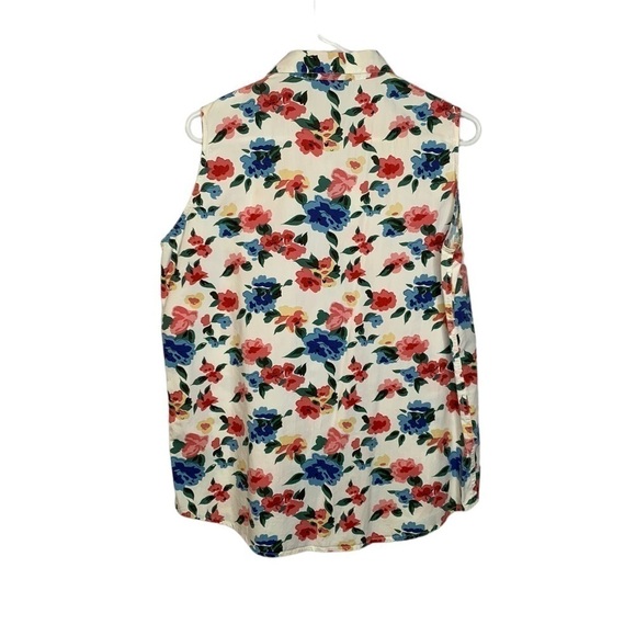 Vintage 90’ Krazy Kat Floral Sleeveless Button Up Summer Top Size Medium - Picture 7 of 7